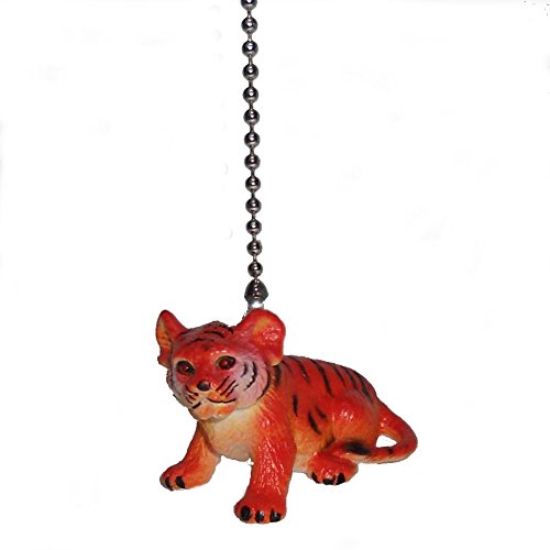 Vinyl Baby bright orange TIGER Jungle safari Animal Ceiling FAN PULL light chain