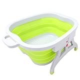 ASHI湯 グリーン 折りたたみ 足湯 あしゆ [ フットバス 足湯桶 足湯用桶 足浴器 足湯バケツ 足浴バケツ 冷え性 足の冷え対策 折り畳み可能 持ち運び楽々 どこでも足湯 ]  058361 058361