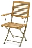 Belardo Klappstuhl mit Armlehne, Somerset, Teak mit Edelstahl