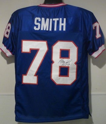 Bruce Smith Autographed/Hand Signed Buffalo Bills Jersey w/HOF 09 inscription