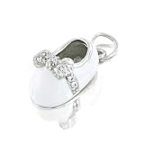 Bling Jewelry White Enamel CZ Bow Petite Baby Shoe Charm Pendant Engravable 41enC2mMB3L. SL160 Bling Jewelry White Enamel CZ Bow Petite Baby Shoe Charm Pendant Engravable