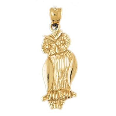 Cheap Girls Jewelry Dazzlers Solid 14k Gold Owl Charm Pendant Available in three colors from jewelsberry (weights: 2.1 grams only) For Sale