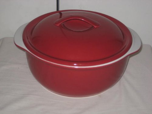 Red Corning Corelle Coordinates Stoneware 2 1/2 Qt Dutch Oven Pot w/lid