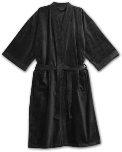 State O Maine Big and Tall Solid Terry Velour Kimono Robe