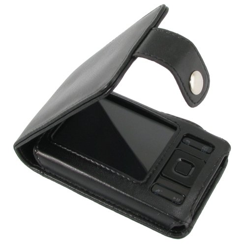 Full Flap Leather Case for Creative Zen - Black