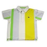 Cool Island - Boys Short Sleeve Striped Rugby Shirt, Yellow, White, Light Blue, Lime