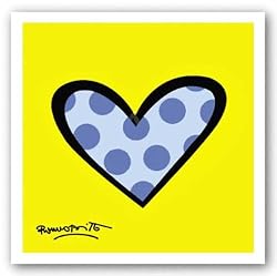 Bee Bop Love by Romero Britto 7.5"x7.5" Art Print Poster