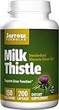 Jarrow Formulas Milk Thistle Standardized Silymarin Extract 30:1 Ratio, 150 mg per Capsule, 200 Gelatin Capsules