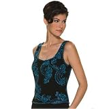 Beaded Evening Top - Best seller for Evening, Formal, Holiday, Party, Wedding by Sean Collection (10662) Black/Turq