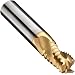 Niagara Cutter AR330 Carbide Square Nose End Mills, Inch, TiN Finish, Roughing Cut, 30 Degree Helix, For Use With Aluminum, Non-Ferrous Metals