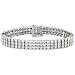16.60 ct Triple Row Diamond Tennis Bracelet 18k White Gold