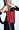 Gothic Red Satin Steel Boned Underbust Corset With Black Brocade Trim and back lacing, 34