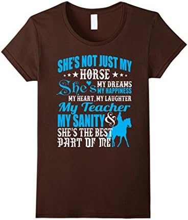 Women's She's Not Just My Horse She Dreams Horseriding Tshirt Large Brown