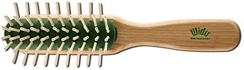 Widu Ash Wood Bristle Hairbrushes Rectangle Travel with Removable Head by Widu
