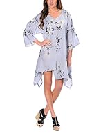 100% lino Vestido Trisha (Gris Perla)