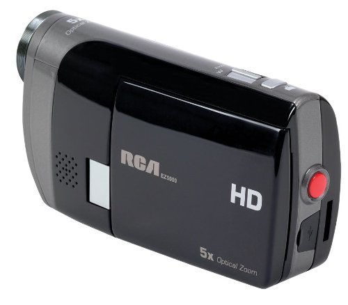 RCA EZ5000R Palm Style 720p High Definition Digital Camcorder with 4x Optical Zoom 4 Inch LCD Screen - Black