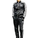「adidas(アディダス) MULT W 3 コーティングジャージセット (メンズ)・(ボーイズ) set-up 上下セット X48448-X48467-ブラック/ネオシルバーメットF11 Mサイズ」の画像
