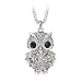 Glamorousky Owl Pendant with Black Austrian Element Crystal with Necklace