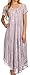Sakkas Faye Cap Sleeved Rayon Caftan Cover Up Dress
