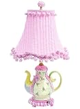 Tea Pot Children's Lamp with Pink Chenille Shade by Just Too Cute