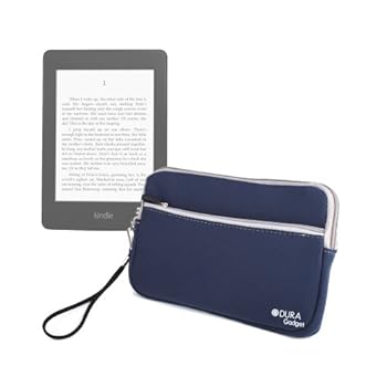 DURAGADGET Housse étui durable en néoprène bleu résistant à l'eau pour lecteur de livre électronique Kindle Paperwhite / Paperwhite 3G Wi-Fi 6