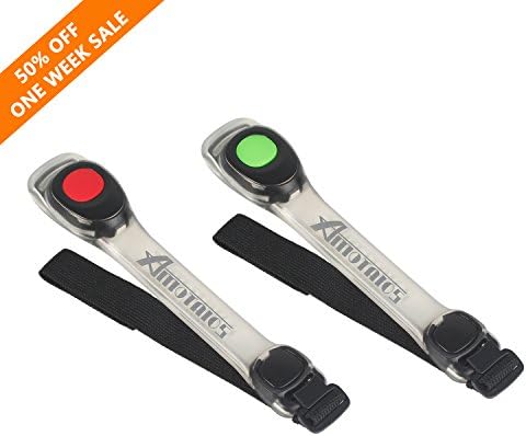 AMOTAIOS Reflective Adjustable Wearable Armband Strap, Waterproof LED Light Safely Armband Wristband with Visibility Flashing for Running, Walking, Cycling, Jogging, Party, Concerts