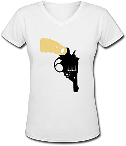 Womens Gun Tee Shirt,White Tee By HGiorgis S White