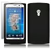 SONY ERICSSON XPERIA X10 SOFT SILICON SKIN CASE - BLACK, WITH SCREEN PROTECTOR PART OF THE QUBITS ACCESSORIES RANGE