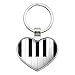 Piano Keys Keyboard Pianist Music Heart Love Metal Keychain Key Chain Ring