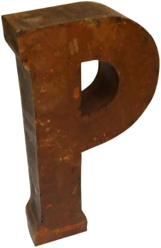 Lucca Decor R-P18 Recycled Rustic Tin Letter P