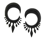Organic Hand Carved Horn Plugs - 2 Gauge - 31mm x 52mm - Sold as a Pair
