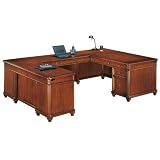 Antigua Executive UDesk with Left Bridge West Indies Cherry Finish