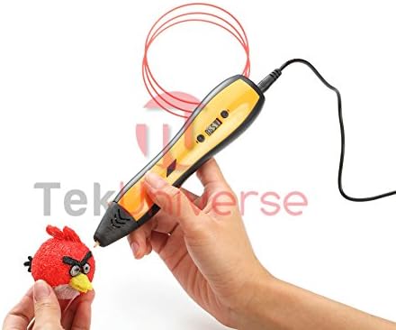 DreamCreator 3D Printing Pen - The Ultimate Creative 3D Doodling &amp; Drawing Pen For Kids &amp; Adults - Bring Your Ideas To Life Instantly With 3D Modeling - 4 Color Filament Included Free (Orange)