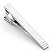 Men's Classic Silver Cufflinks and Tie Bar Clip Set for French Cuff Dress Shirts with Gift Box