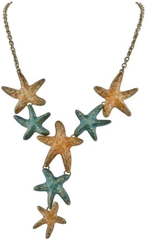 Designer Enameled Starfish Necklace (Includes Matching Earrings)