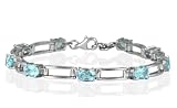 10 Carat Blue Topaz and Diamond Bracelet in .925 Sterling Silver