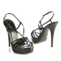 Yves Saint Laurent Black Patent Strappy Sandal, 40