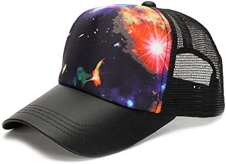 Unisex Adult Fashion Galaxy Space Print HipHop Back Mesh Baseball Cap Trucker