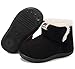 KEESKY Snow Boots for Toddler Boys Suede Fur Lined Winter Warm Outdoor Footwear Black Size 5 M Toddler