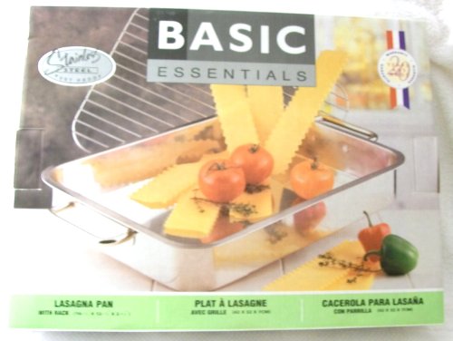 Basic Essentials Lasagna Pan with Rack Stainless Steel