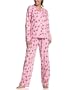 HUE Women's Pink Penguin Print Notched Collar Pajama Set, Prism Pink, X-Large