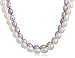 BoBijou Ladies Pink and White 8mm Rice Pearls in a Double Strand Necklace With Flower 925 Silver Clasp