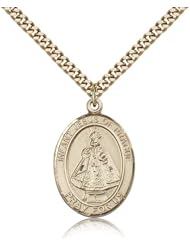 Free Engraving Included Medal-Gold Filled Infant of Prague Pendant 1" Oval 7207GFw/24" Curb Chain w/Box Unusual & Specialty Children/Schools
