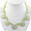Handmade Green Moss Agate & Silver Beaded Necklace With Seashell Design
