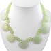 EXP Handmade Green Moss Agate & Silver Beaded Necklace With Seashell Design