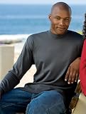 Upscale 100% Cotton Interlock Mock Turtleneck Tee - Steel Gray