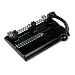Master Adjustable 40-Sheet 3-Hole Punches with Power Handle, Black (MAT1340PB)