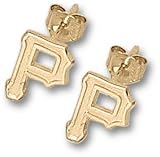 Pittsburgh Pirates 3/8 P Post Earrings - 10KT Gold Jewelry
