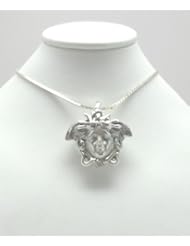 Sterling Silver Medusa Figure Sculptured Pendant 3/4"x3/4" W/H 11gr.