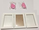 ベビー フォトフレーム 手形 足形 写真立て 赤ちゃん プレゼント 出産祝い (タイプ1, ピンク)